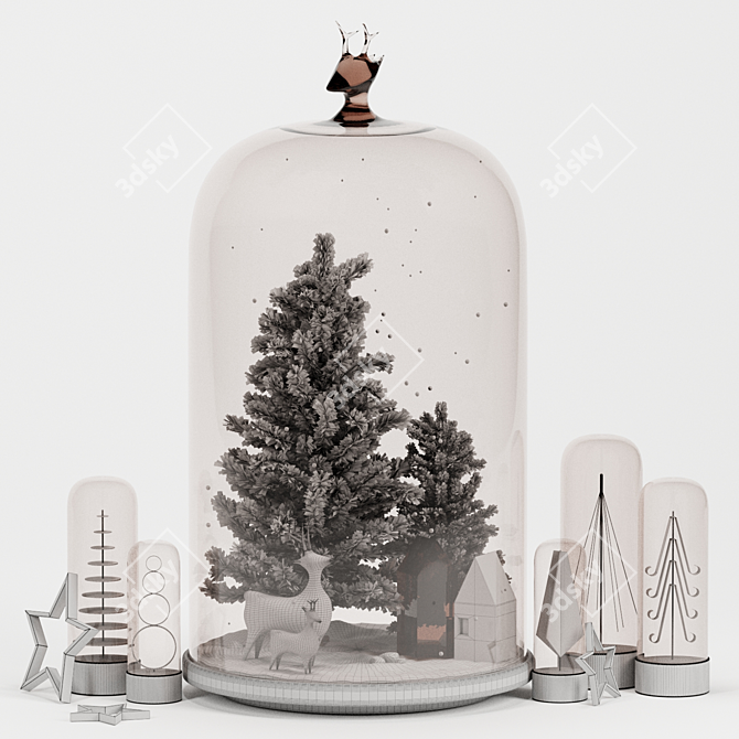 Holiday Terrarium Decor Set 3D model image 2