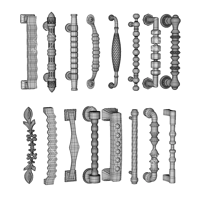 Russian Translation Door Knobs Handle-Set 3D model image 5