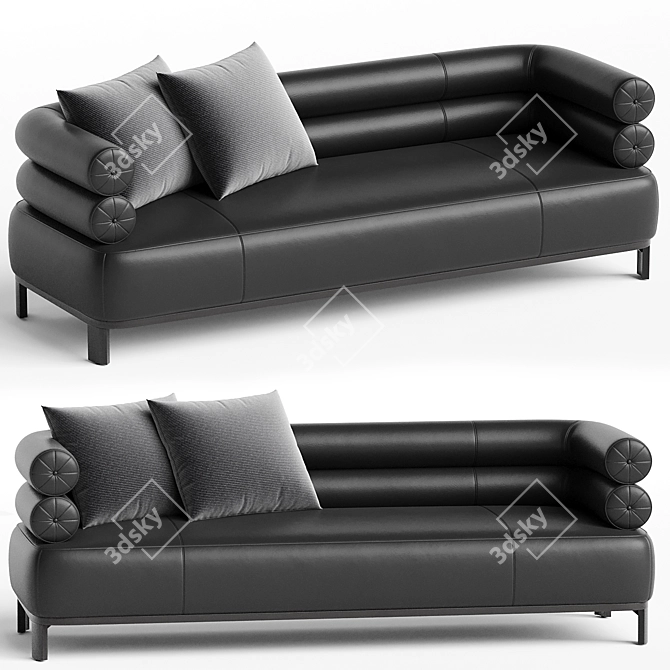 Elegant Lucy Leather Sofa 3D model image 1