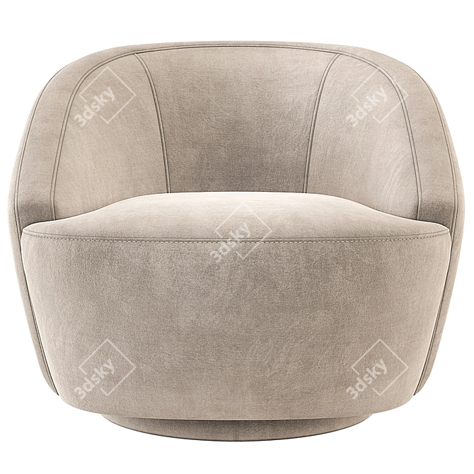 Lecco Swivel Chair Velvet Colors 3D model image 2