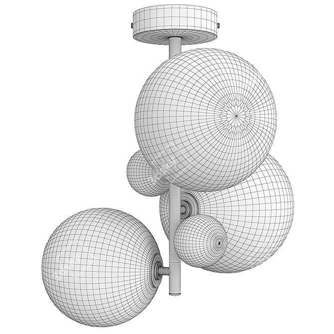 Smokey Glass Ceiling Lamp Bullesco 3D model image 2