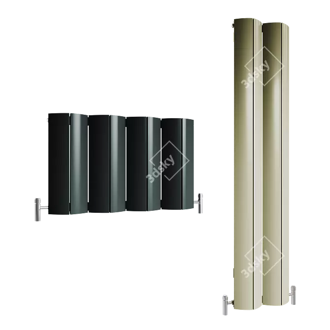 Elegant Aluminum Nixie Radiator 3D model image 1