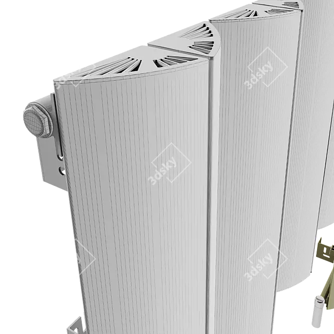 Elegant Aluminum Nixie Radiator 3D model image 2