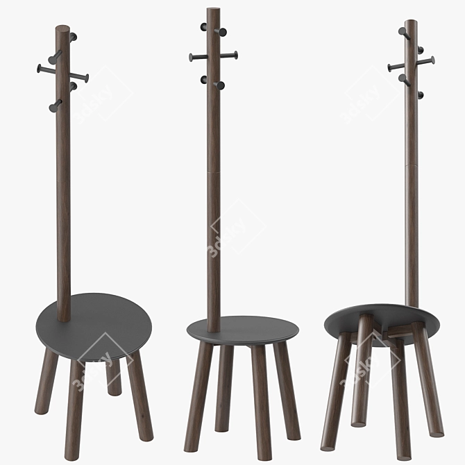 Multi-Function Pillar Stool Organizer 3D model image 2