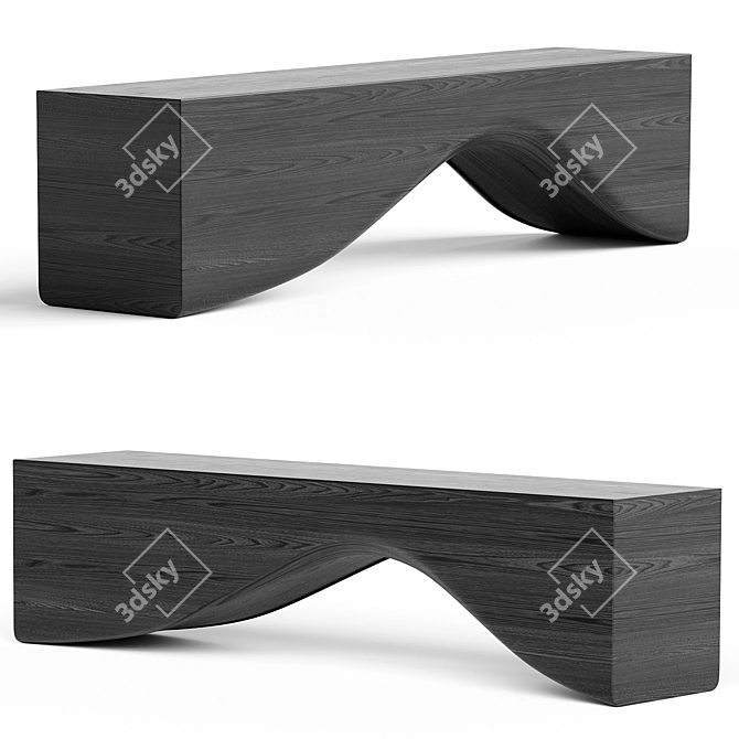 Stylish Equa Bench Olivya Stone 3D model image 1