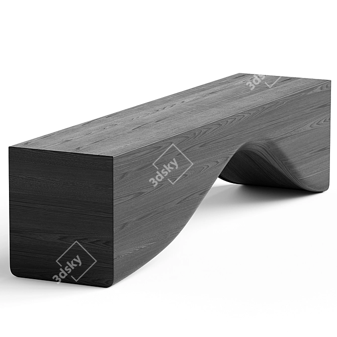 Stylish Equa Bench Olivya Stone 3D model image 2