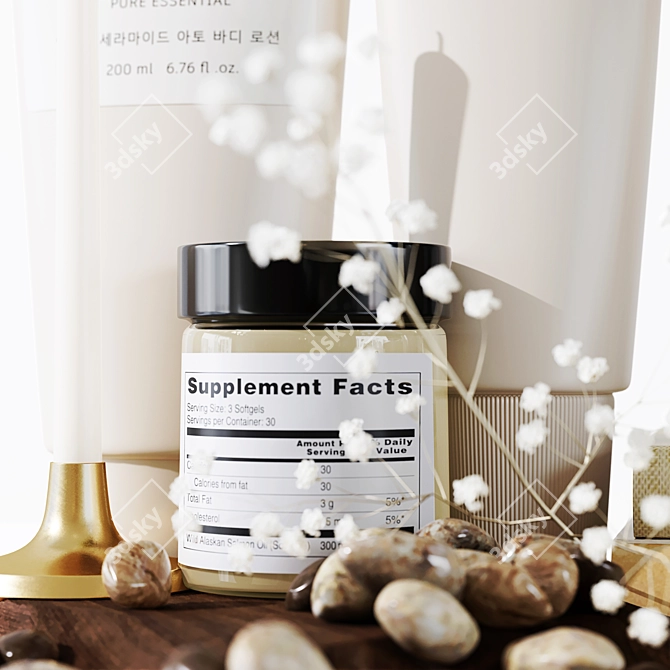 Luxury Bathroom Decor Set 3D 3D model image 3