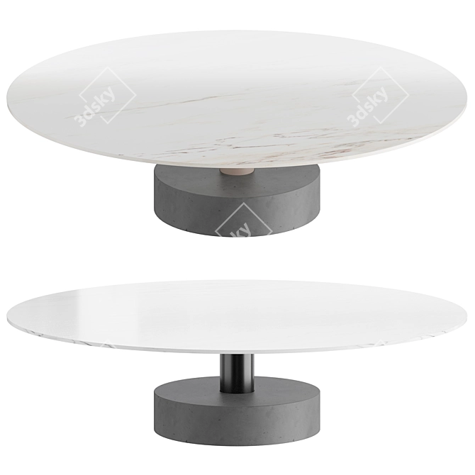 135cm Kettal Roll Centre Table 3D model image 2