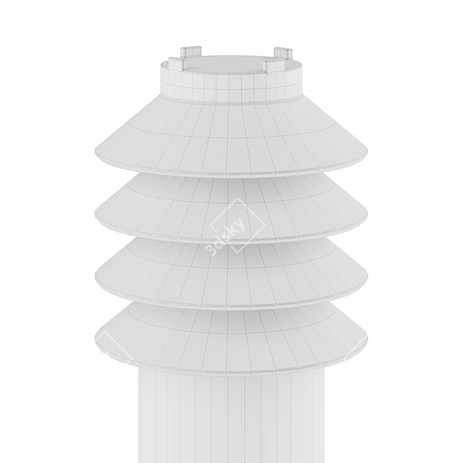 Modern Minimalist Bysted Bollard post 3D model image 2