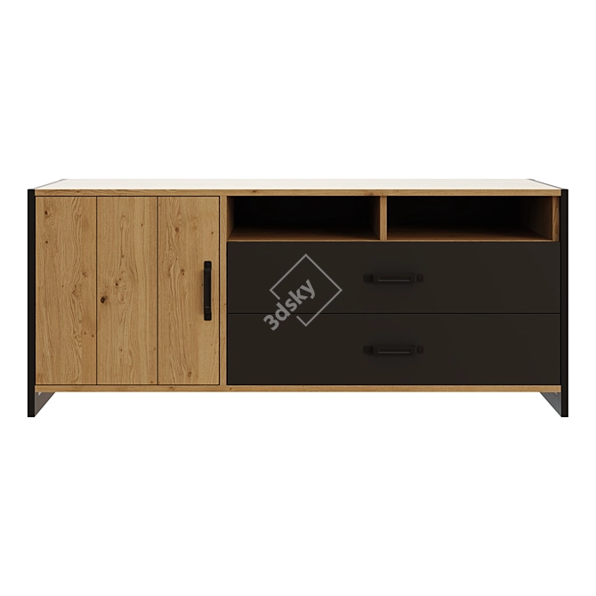 Hoff TV Stand, Modern Design 3D model image 2