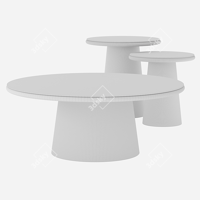 Orbita M Round Table: Unique Steel Edge 3D model image 3