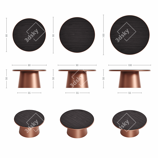 Orbita M Round Table: Unique Steel Edge 3D model image 4