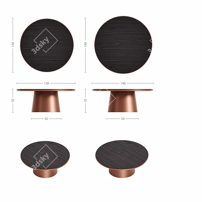 Orbita M Round Table: Unique Steel Edge 3D model image 9