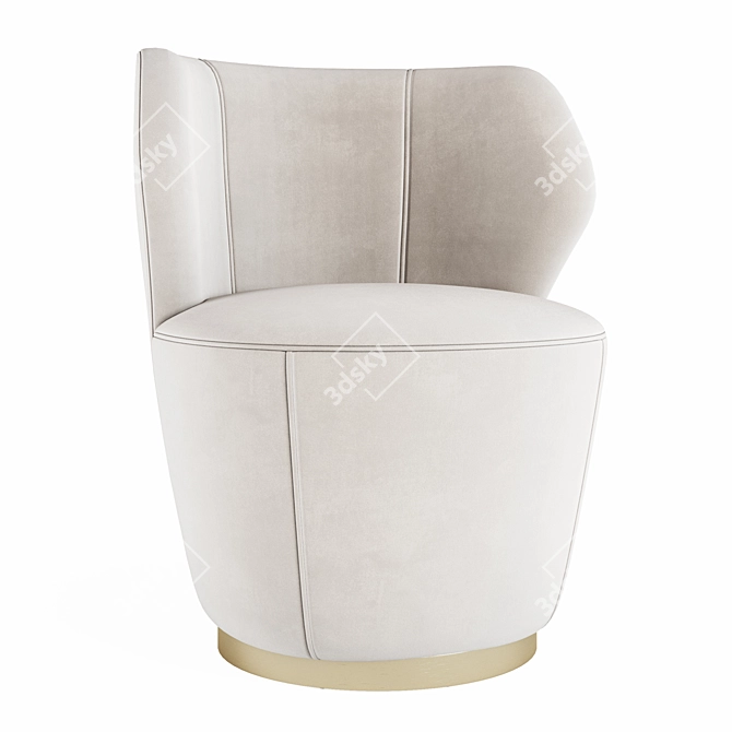 Chic Poppy Swivel Chair 3D model image 2