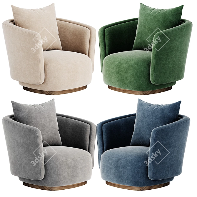 Modern Caspia Armchair with XForm 3D model image 2
