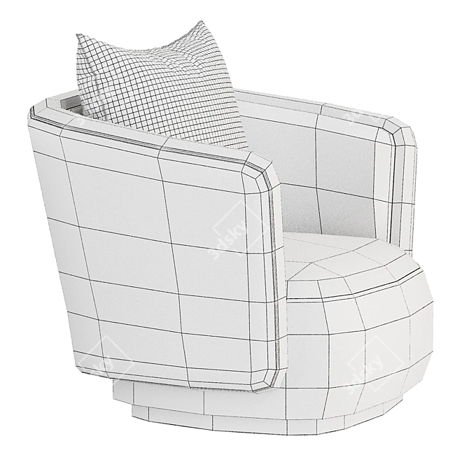 Modern Caspia Armchair with XForm 3D model image 7