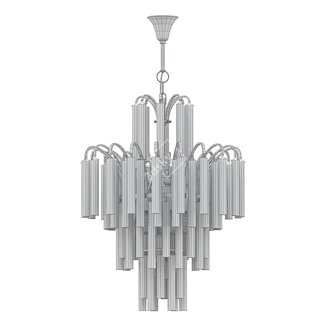 Vintage Palwa Crystal Chandelier 3D model image 2