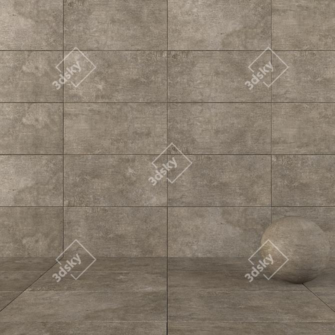 Apogeo Anthracite Wall Tile - 60x120 3D model image 1