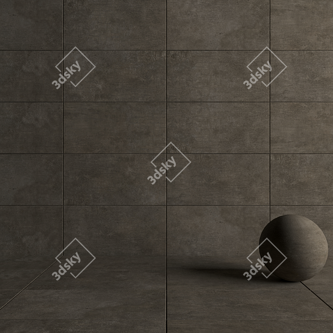 Apogeo Anthracite Wall Tile - 60x120 3D model image 4