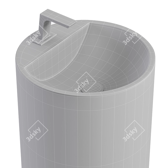 Dusk Mineral Cast Washbasin 3D model image 4