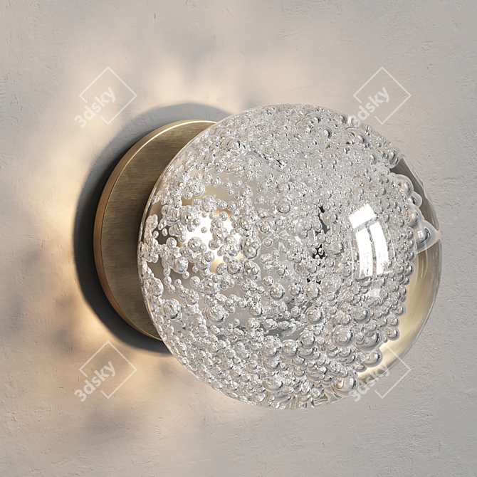 Metal Finish Round Wall Sconce 3D model image 2