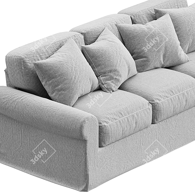 Buchanan Slipcovered 3-Seater Sofa 3D model image 2