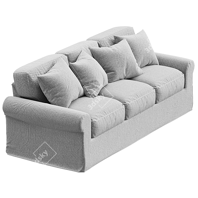 Buchanan Slipcovered 3-Seater Sofa 3D model image 3