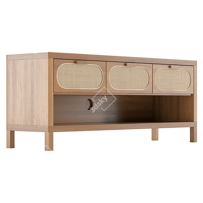 Alder Media Console with 8192x8192 Diffuse Texture 3D model image 4