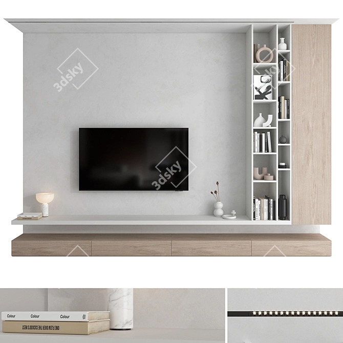 Samsung AU8000 Crystal UHD TV Wall 3D model image 1