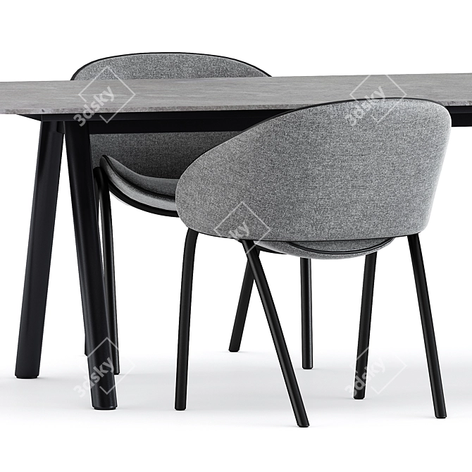 Modern Dining Set: Folium Chairs & Kodo Table 3D model image 3