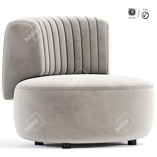 Modern Strip Armchair 3D Model 3D model image 1