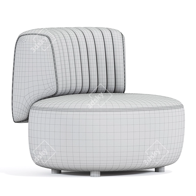 Modern Strip Armchair 3D Model 3D model image 2