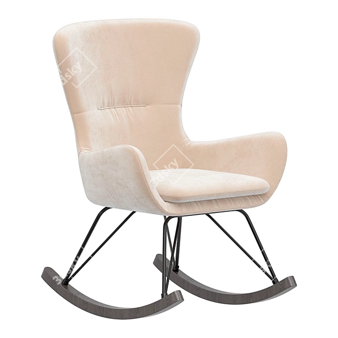 Elegant Rocking Chair Oslo 3D model image 1