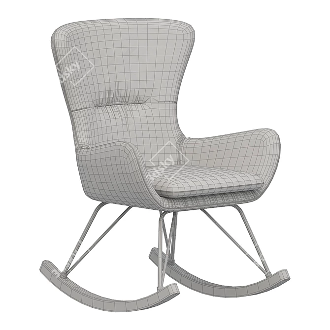 Elegant Rocking Chair Oslo 3D model image 2