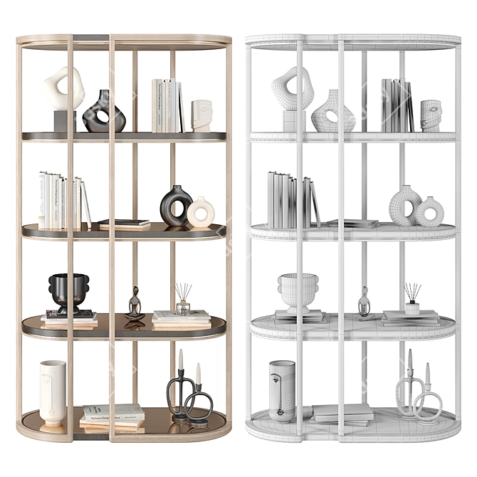 OJAI FRATO Bookcase with Decor 3D model image 3