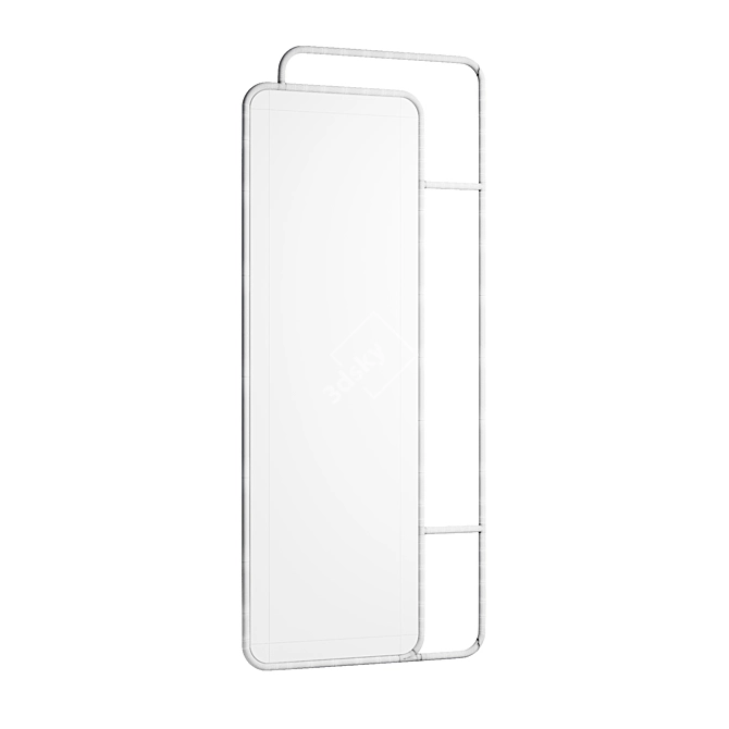 Standing mirror with hanging hooks 3D model image 2