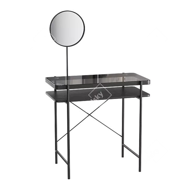 Modern Vanity Set with Mirror 3D model image 1