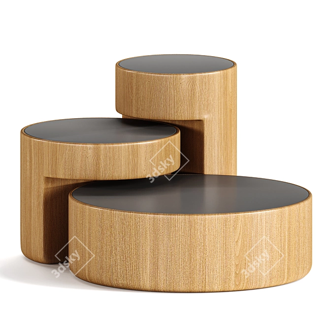 Modern Nesting Tables Set 3D model image 3
