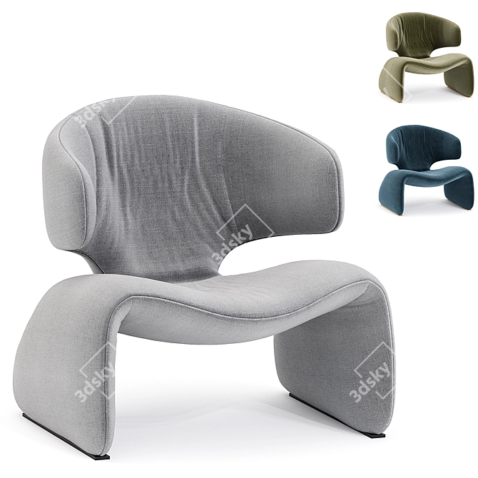 Modern Sage Green Armchair Design 3D model image 1