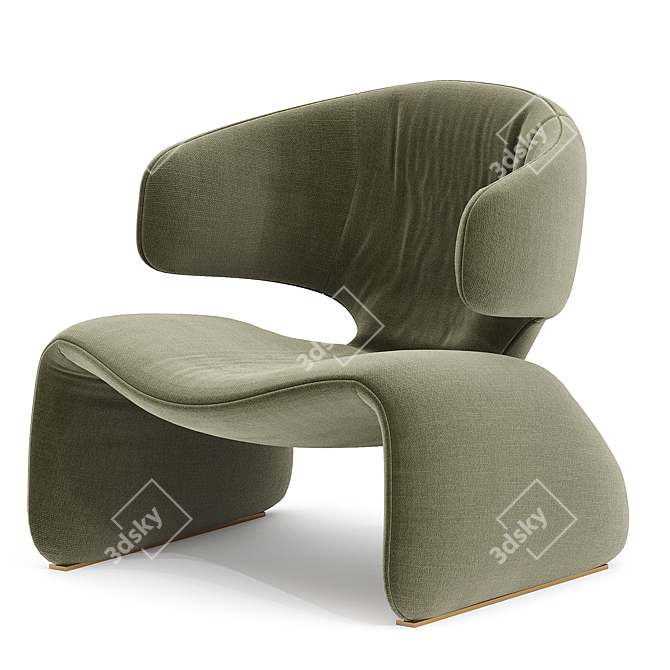 Modern Sage Green Armchair Design 3D model image 3