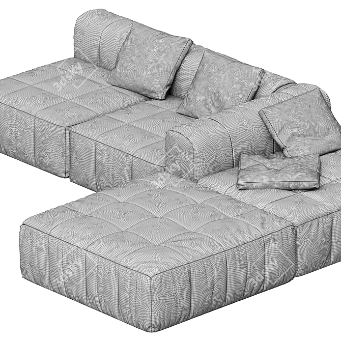 Versatile Strips Modular Sofa 3D model image 3