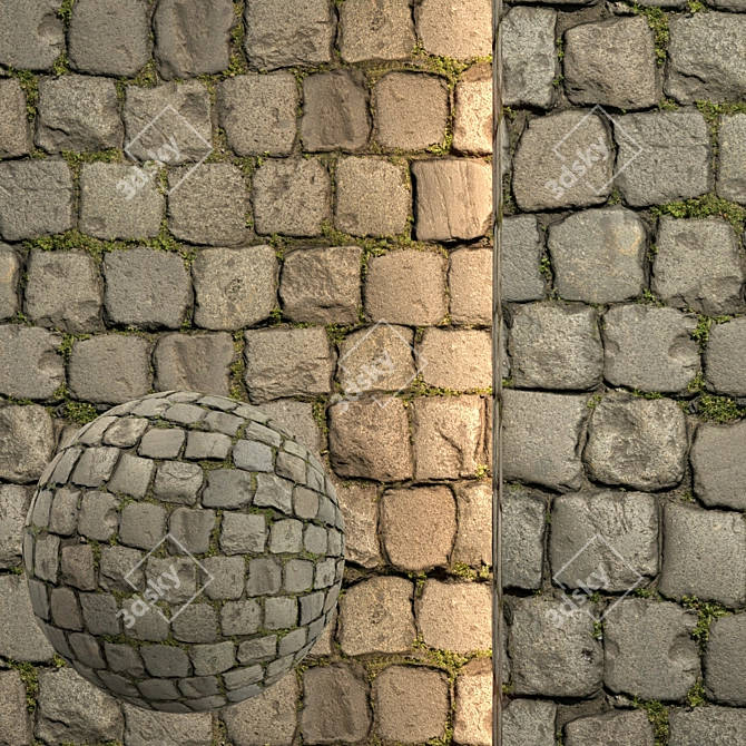 Seamless Pavement Material Set 3D model image 1