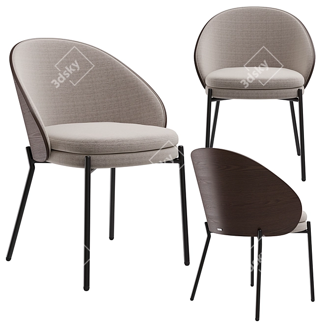 Eamy Chair in Three Colors 3D model image 5