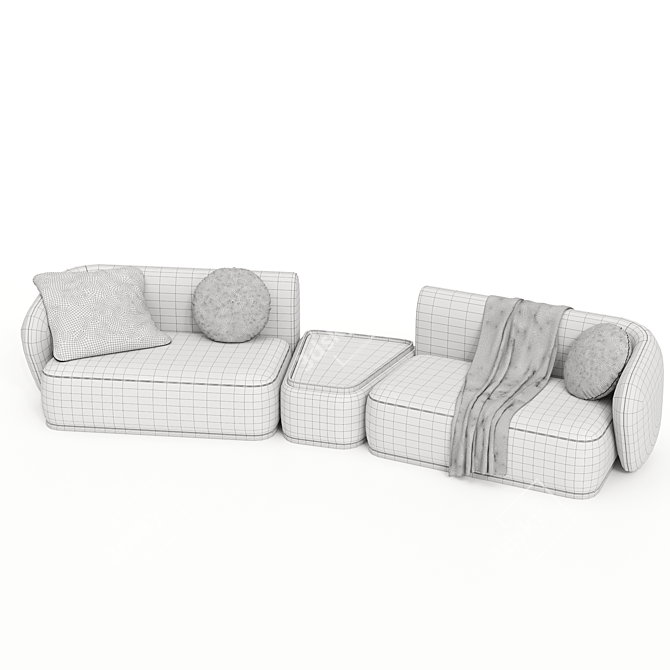 Contemporary Rene Sofa Model 3D model image 3