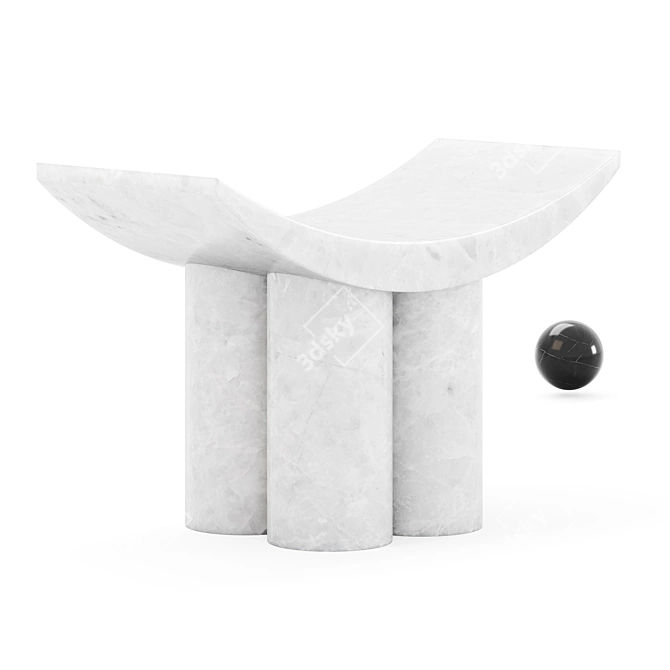 Sleek Gamma Stool Furnishing Gem 3D model image 1