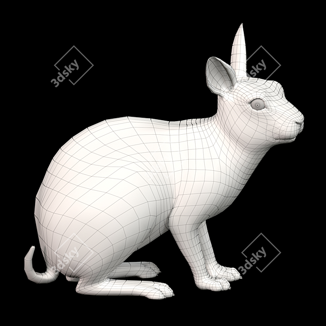 White Rabbit Model Virtual Asset 3D model image 4