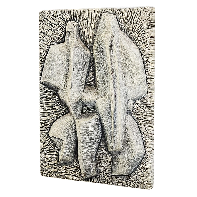 Desirable 1960 Stone Sculpture Panel 3D model image 1