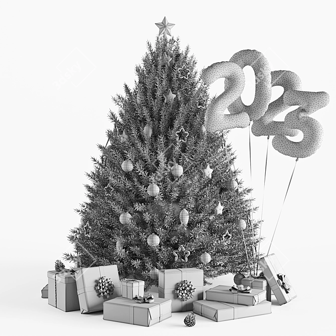 Christmas Tree 2023 VRaya Version 3D model image 4