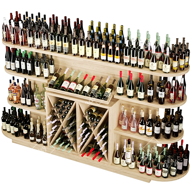 Wine Rack Supermarket 3D Models 3D model image 2