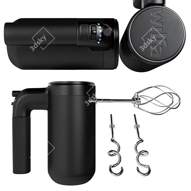 Sleek Quadro Handmixer with Textures 3D model image 1